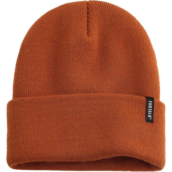 🆕 Women Brown Knit Beanie Hat Acrylic Winter Soft Wearing Warm Unisex Cuffed - Picture 1 of 9